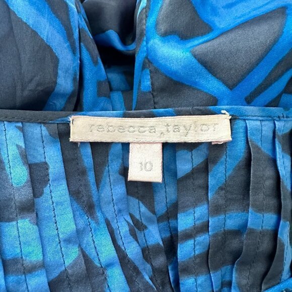 Rebecca Taylor Paris Hilton Coachella Silk Maxi Blue & Gray Dress Size 10 - Picture 7 of 8